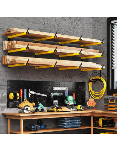 Estante Plegable GREENER de Madera 3 Niveles Amarillo