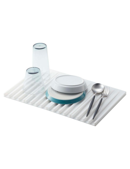 Bandeja de Drenaje Plegable Yamazaki Tower 25x40.5cm Blanca