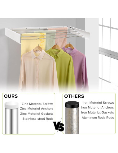 Estante de Secado Plegable JolyBay 1.0m Blanco Acero