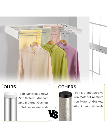 Estante de Secado Plegable JolyBay 1.0m Blanco Acero