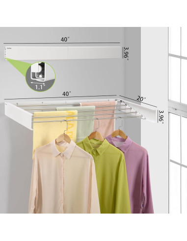 Estante de Secado Plegable JolyBay 1.0m Blanco Acero