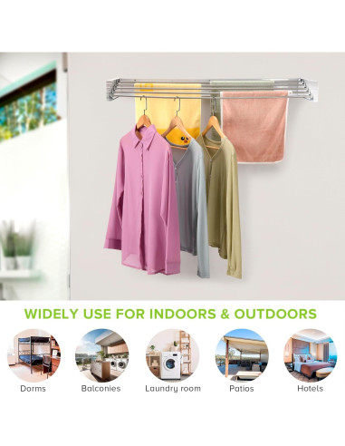 Estante de Secado Plegable JolyBay 1.0m Blanco Acero