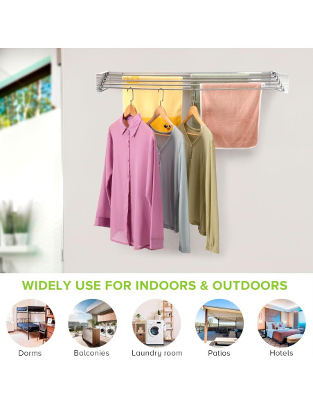 Estante de Secado Plegable JolyBay 1.0m Blanco Acero