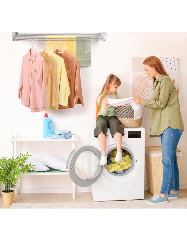 Estante de Secado Plegable JolyBay 1.0m Blanco Acero