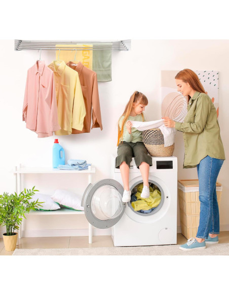 Estante de Secado Plegable JolyBay 1.0m Blanco Acero