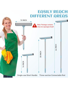 Raspador de Ventanas TLAZZ 2 en 1 con Mango Extensible 111.76 cm 2