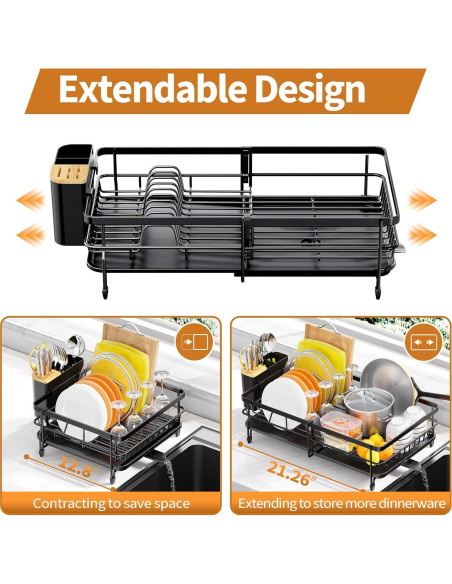 Escurridor de Platos Expandible Urackify 54.5 cm Antideslizante