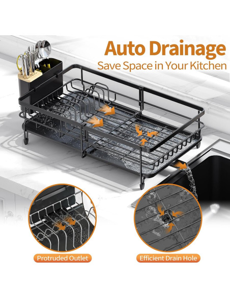 Escurridor de Platos Expandible Urackify 54.5 cm Antideslizante