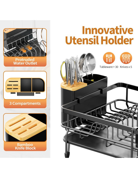 Escurridor de Platos Expandible Urackify 54.5 cm Antideslizante