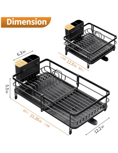 Escurridor de Platos Expandible Urackify 54.5 cm Antideslizante