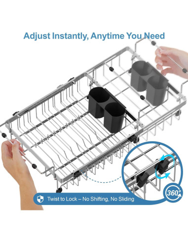 Escurridor de Platos Expandible GSlife Acero Inoxidable 1,03 kg