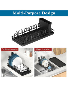 Escurridor de Platos Compacto XYZLVSI con Alfombrilla Silicona 2