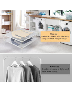 Estante Secador de Ropa Shrivee 2 Capas Blanco 71x71 cm 2