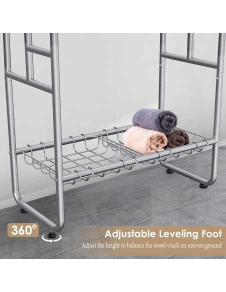 Soporte de Toallas de Pie Kayfia 3 Niveles 65 cm Gris