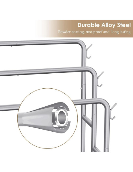 Soporte de Toallas de Pie Kayfia 3 Niveles 65 cm Gris