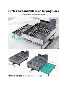 Escurridor de Platos Expandible SUNLY Acero Inoxidable 2,4 kg 2