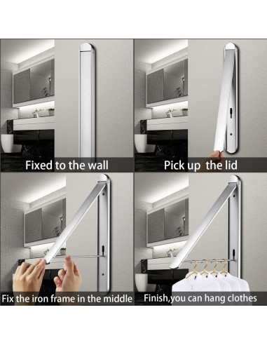 Estante Plegable para Secar Ropa Kuaguan Aluminio Plata