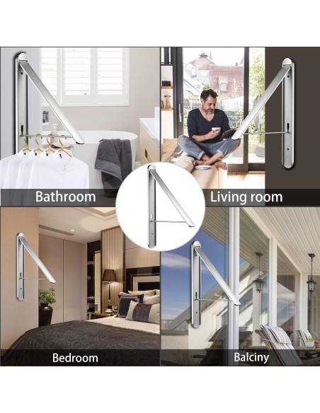 Estante Plegable para Secar Ropa Kuaguan Aluminio Plata