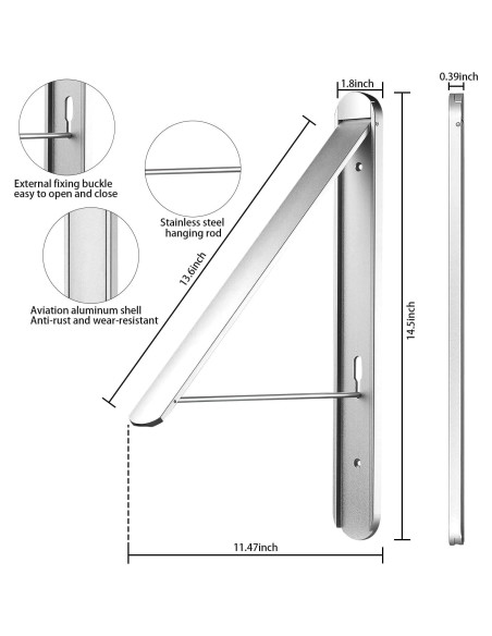 Estante Plegable para Secar Ropa Kuaguan Aluminio Plata