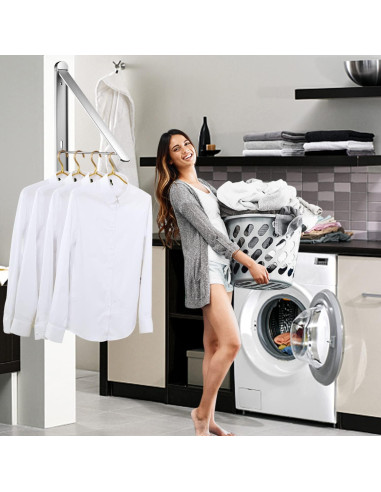 Estante Plegable para Secar Ropa Kuaguan Aluminio Plata