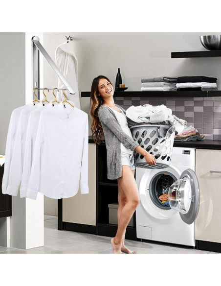 Estante Plegable para Secar Ropa Kuaguan Aluminio Plata