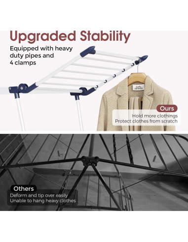 Estante Plegable para Secar Ropa APEXCHASER 174,5 cm Blanco