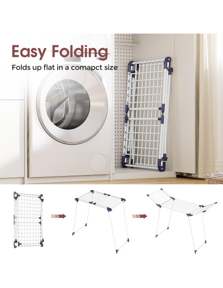 Estante Plegable para Secar Ropa APEXCHASER 174,5 cm Blanco