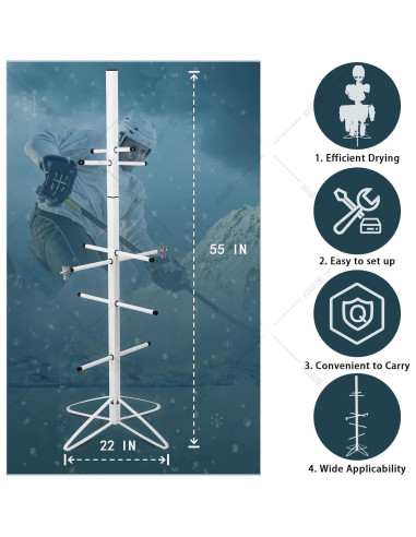 Soporte de Secado de Hockey MYHLPER 139,7x55,88cm Metal