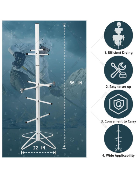 Soporte de Secado de Hockey MYHLPER 139,7x55,88cm Metal