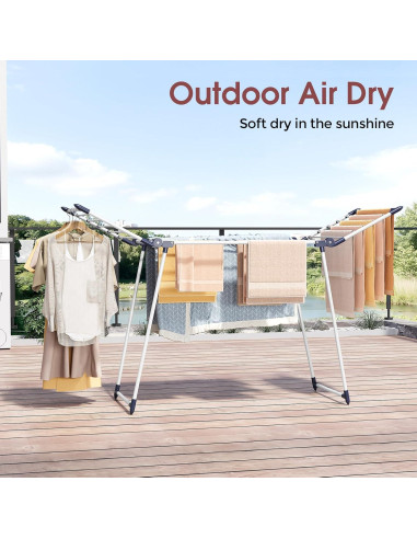 Estante Plegable para Secar Ropa APEXCHASER 174,5 cm Blanco