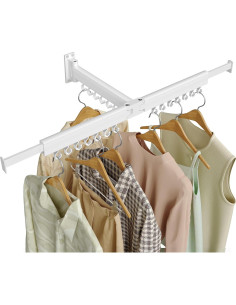 Estante Secar Ropa Pared SONGMICS Blanco 21 Ganchos 1,18 kg 2