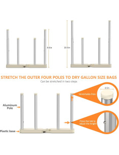 Soporte Plegable para Secado de Botellas KORRTFID 25,4 cm 2