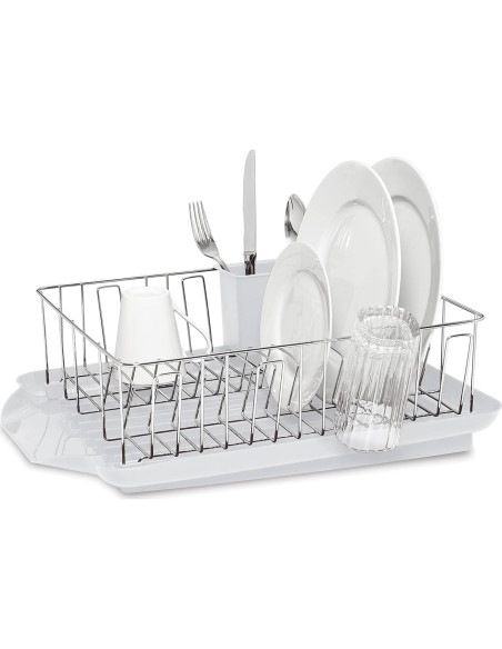 Escurridor de Platos Grande Farberware 3 Piezas Blanco