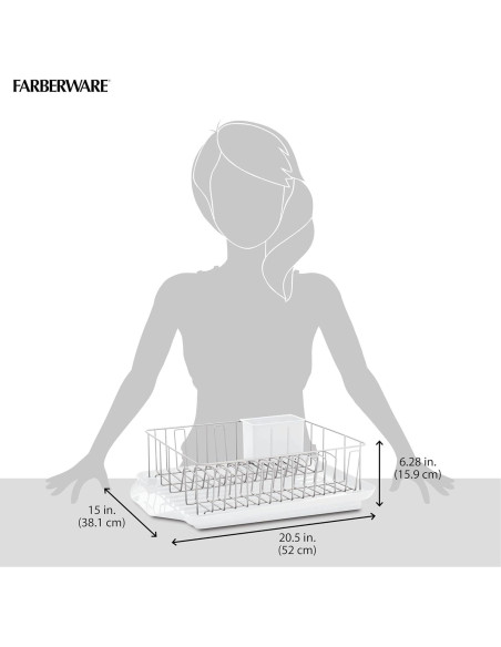 Escurridor de Platos Grande Farberware 3 Piezas Blanco