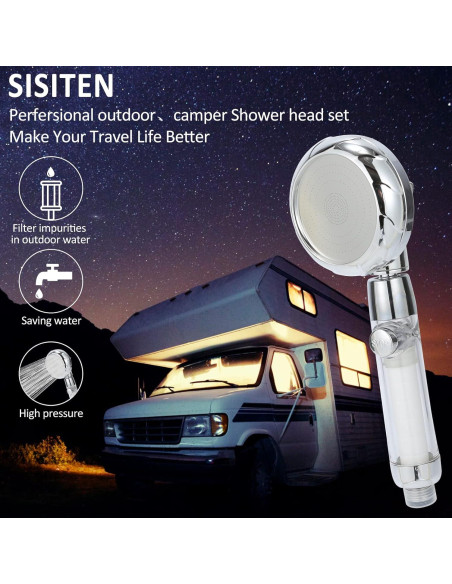Cabezal de Ducha de Mano Sisiten con Filtro y Manguera 149,86 cm