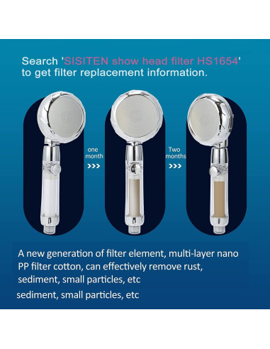 Cabezal de Ducha de Mano Sisiten con Filtro y Manguera 149,86 cm