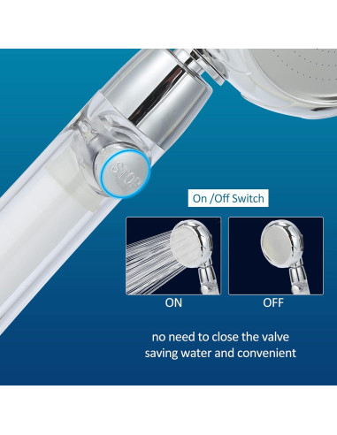 Cabezal de Ducha de Mano Sisiten con Filtro y Manguera 149,86 cm