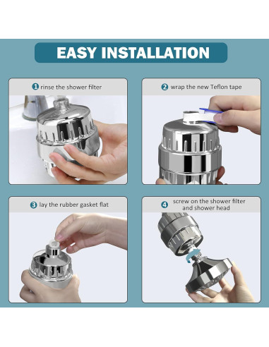 Filtro de Ducha FEELSO 18 Etapas para Agua Dura 0.40 kg