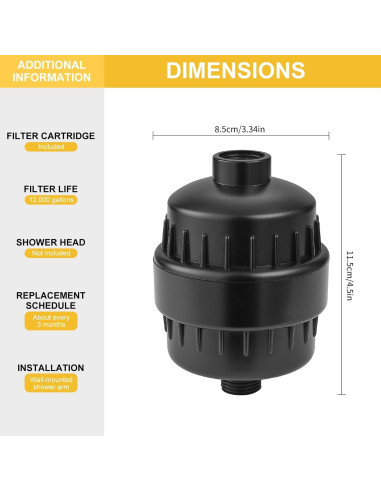 Filtro de Ducha BESy Alta Resistencia 226g Universal