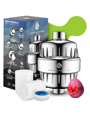 Filtro de Ducha CraterAquaSystems SF-15ST - Elimina Cloro y Plomo