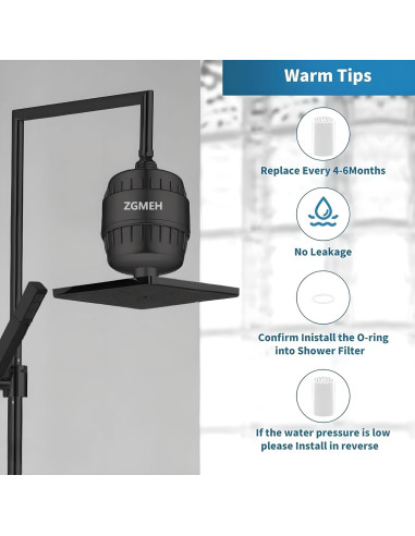 Filtro de Ducha ZGMEH 20 Etapas - Agua Dura y Cloro