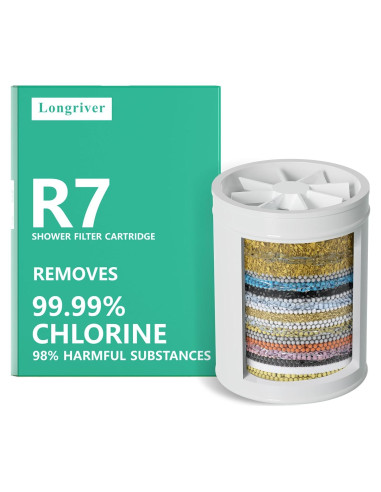 Cartucho Filtro Agua Ducha R7 Longriver 99.99% Cloro 1-Pack
