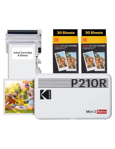 Impresora de Fotos Portátil Kodak Mini 2 Retro 4PASS 68 Hojas