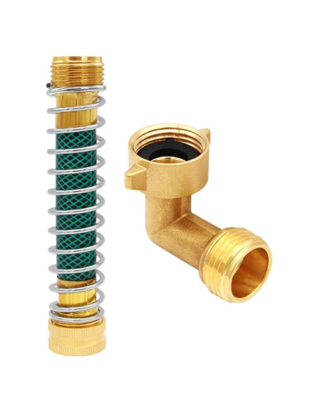 Conector de manguera de bronce Uenede 3/4" GHT codo 90