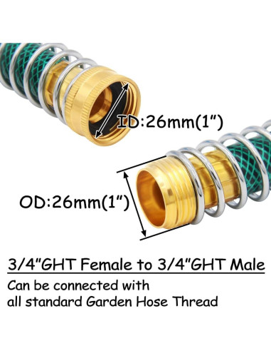 Conector de manguera de bronce Uenede 3/4" GHT codo 90