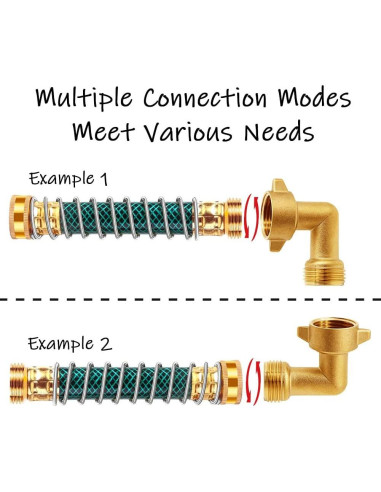 Conector de manguera de bronce Uenede 3/4" GHT codo 90