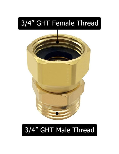 Adaptador Giratorio Hooshing 3/4" GHT Jardín Latón