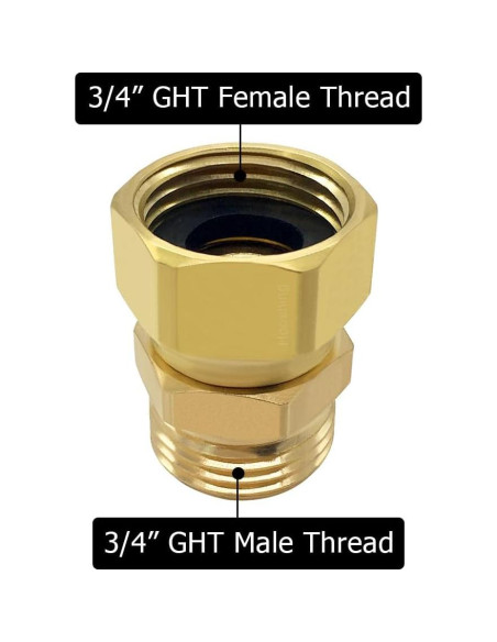Adaptador Giratorio Hooshing 3/4" GHT Jardín Latón