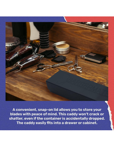 Caddy Organizador BarberMate para 10 Cuchillas - Negro