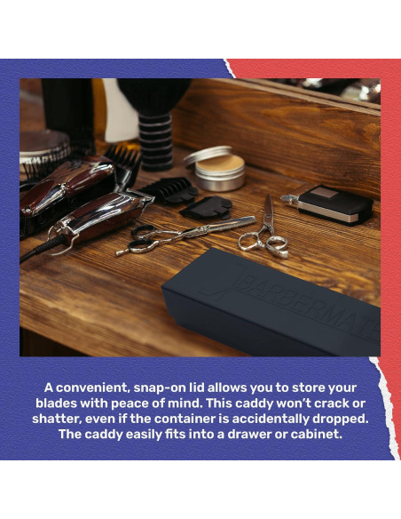 Caddy Organizador BarberMate para 10 Cuchillas - Negro